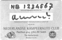 Karta Nederlandse Kampeerauto Club - rub